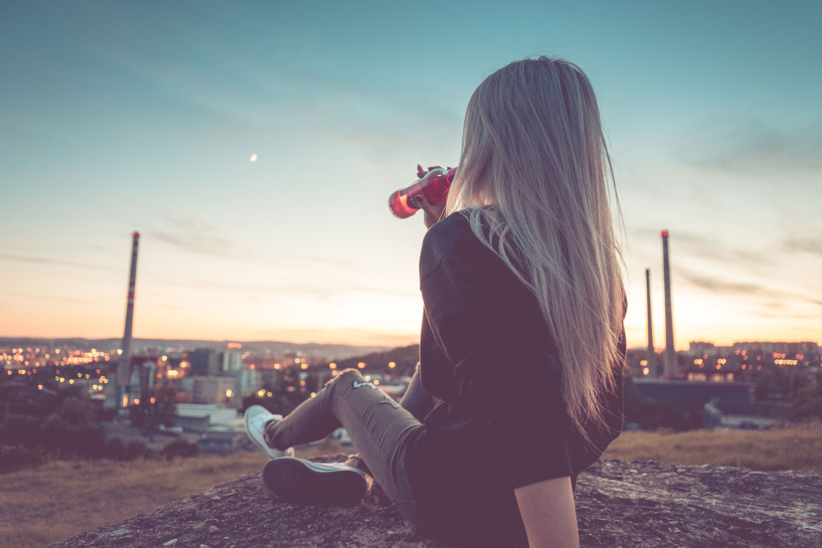 Drinking Lemonade and Overlooking the City